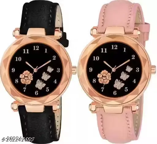 [A00140] Latest women analog wrist watch pack of 2 watches 