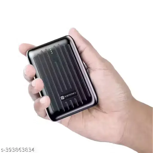 [A00138] Portronics zapcell 10K 10000mah powerbank with fast charging support of 22.5w and 20w, type-c charging support ultra slim and light, Led indicator 