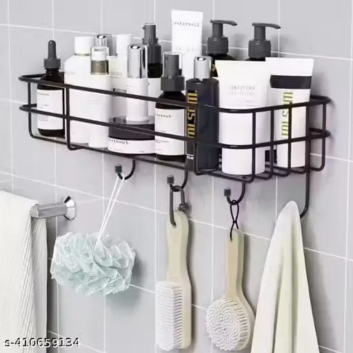 [A00179] Bathroom wall sticking rack, metal body and wall sticking 