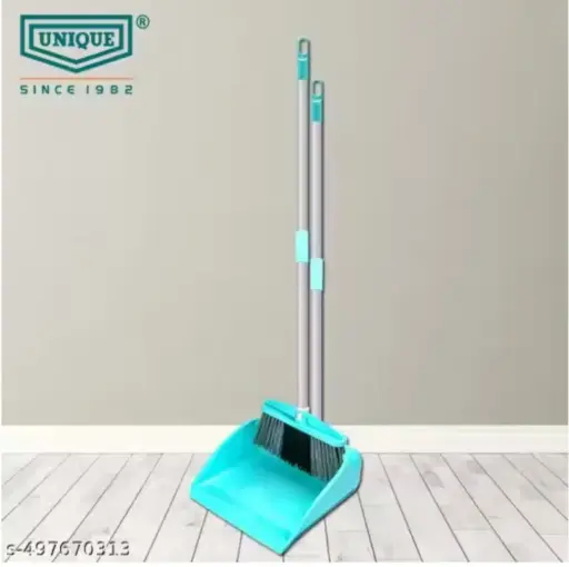 2 in 1 dustpan and broom set - extendable and convenient 
